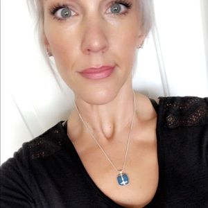 Reversible Black stone or Blue stone necklace